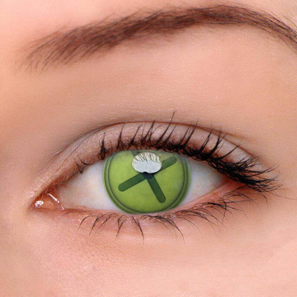 [New] Button Eye Green Cosplay Contact Lenses | 1 Year