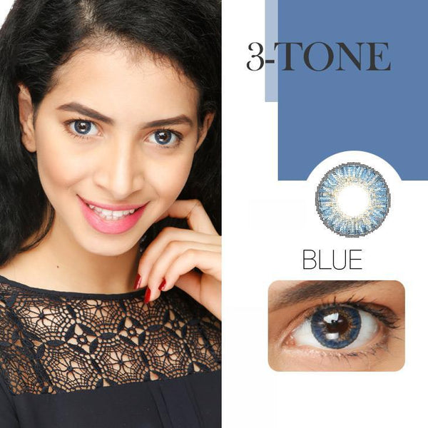 3-Tone Ocean Blue Contact Lenses | 1 Year