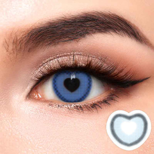 [New] [US Warehouse] Heart Eyes Blue Cosplay Contact Lenses