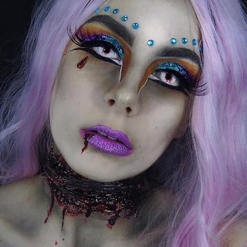 Crazy Blood Splat Halloween Cosplay Contact Lenses | 1 Year