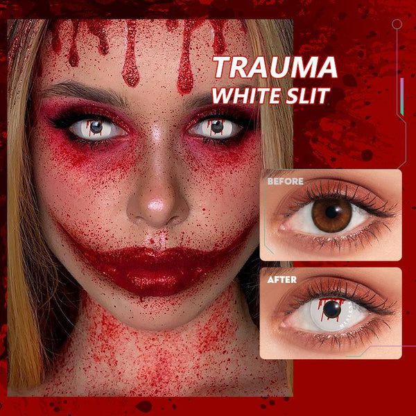 Trauma White slit Cosplay Contact Lenses | 1 Year