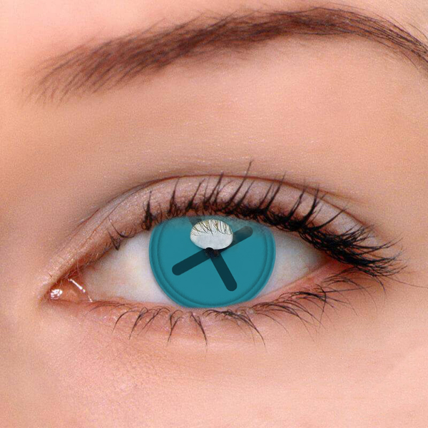 [New] Button Eye Blue Cosplay Contact Lenses | 1 Year