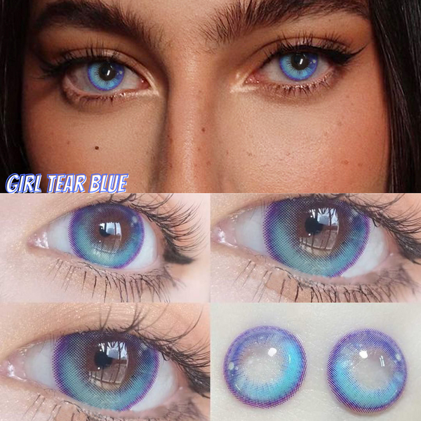 [New]  Girl Tears Blue Contact Lenses | 1 Year