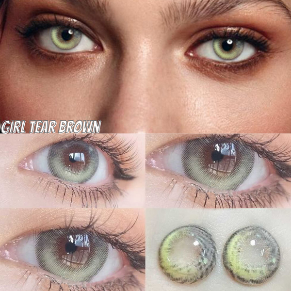 [New] Girl Tears Brown Contact Lenses | 1 Year